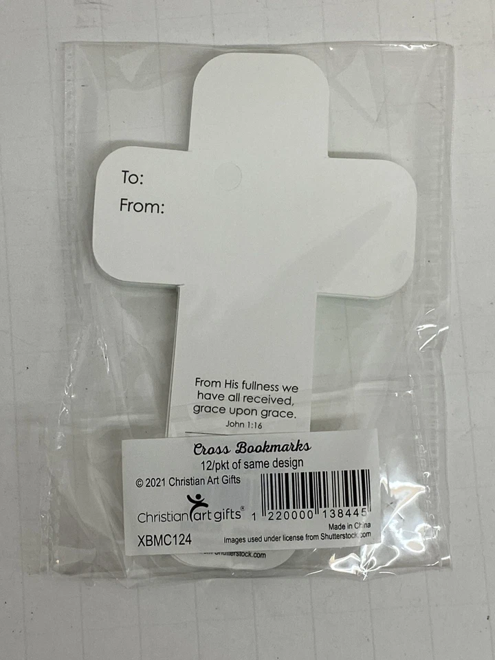 24 Christian Cross Bookmarks (2 Packages) Rejoice & Grace Bible Scripture Verses - Image 3 of 4