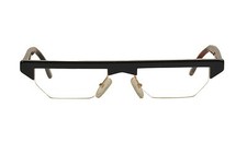 Unique German Designer Maske LAMBDA Half Rim Angular Plastic Eyeglasses 90s NOS