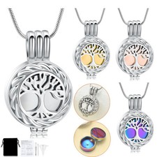 Large Capacity Hollow Tree of Life Urn Necklace for Ashes Cremation Family Tree