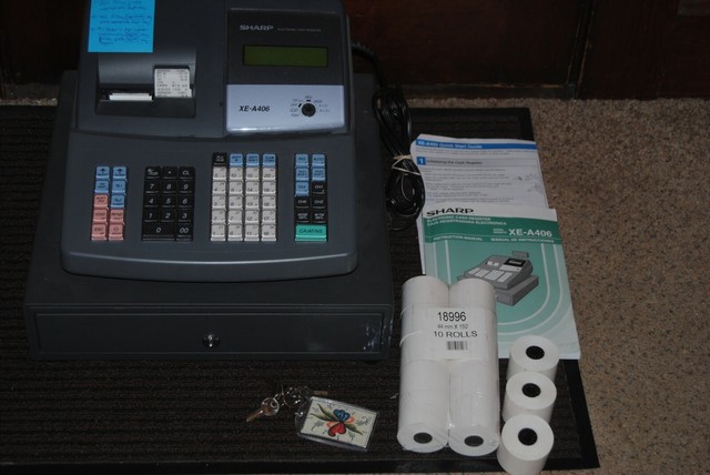 Sharp Xe A202 Cash Register White Comes With Drawer Insert And