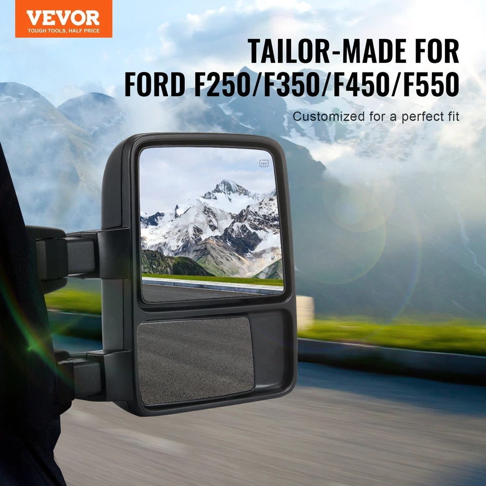 Juego de pares de espejos retrovisores de remolque izquierdo y derecho para Ford F250 F350 F450 F550 2008-2016 Foto 2 de 4