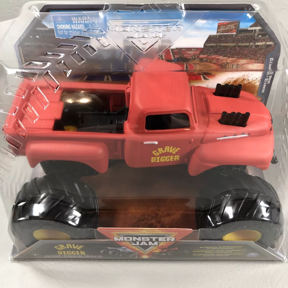 1:24 Scale Hot Wheels Monster Jam Oversized: Grave Digger Red