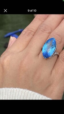 Amazing 11.66 ct Topaz in 18 ct white gold ring. $4,950 valuation!