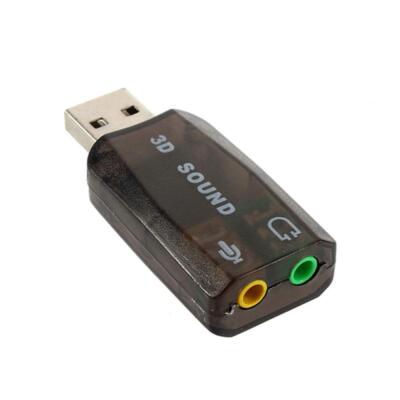 External 3D Sound Card USB to 3.5mm Audio Adapter - Black (IL/RT6-13924-USB35...