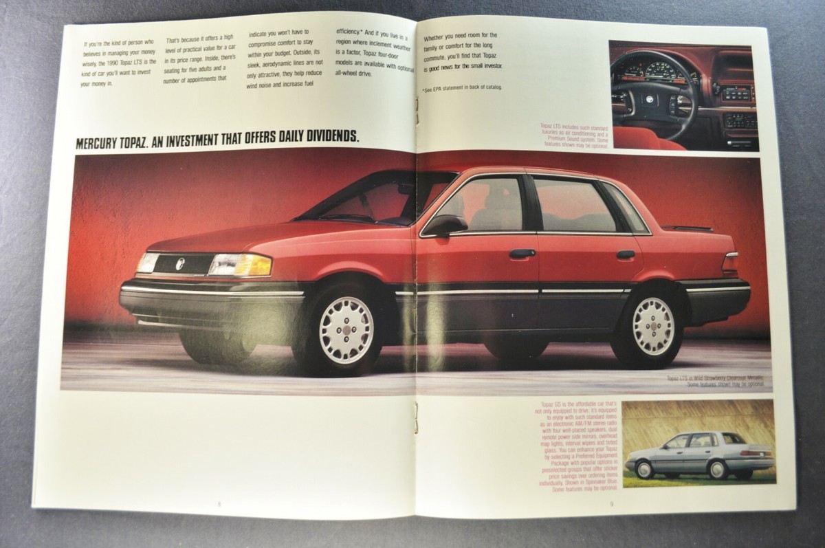 1990 Mercury Brochure Cougar XR7 Grand Marquis Topaz LTS Tracer