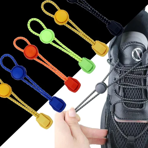 Lacets De Chaussures Sans collection Cravate Lacets Ronds Élastiques Paresseux Baskets ~