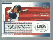  2004 USA Baseball 25th Anniversary Signatures Black Ink #MORR Morris (ref50835)