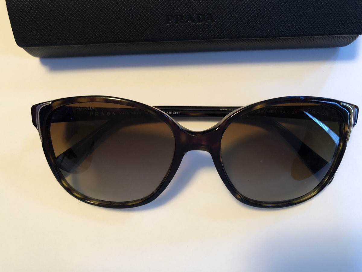 PRADA Women's SPR 010 Sunglasses Polarized Brown Tortoise PRADA Women's SPR 010 Sunglasses Polarized Brown Tortoise