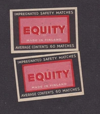 Antique Finland Match Tag BN19189 Equity Average 60 5