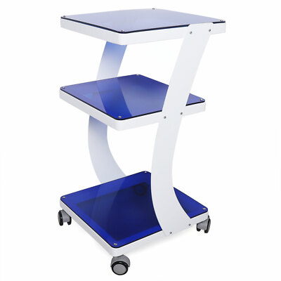 Salon Spa 3-Tier Rolling Trolley Cart for Home Shop Hair Beauty w 4 Silent Wheel