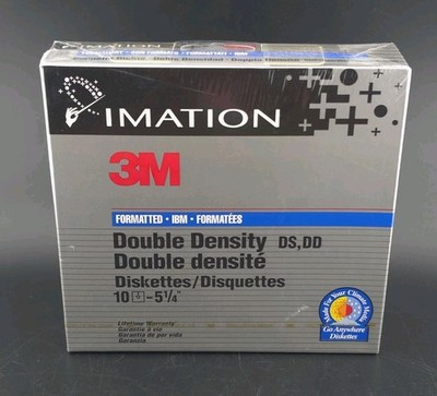 Imation 3M Double Density 5.25'' Floppy Disks box 10 Diskettes Factory Sealed NOS