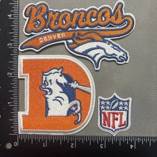 LOT OF 3 DENVER BRONCOS IRON ON EMBROIDERED PATCH