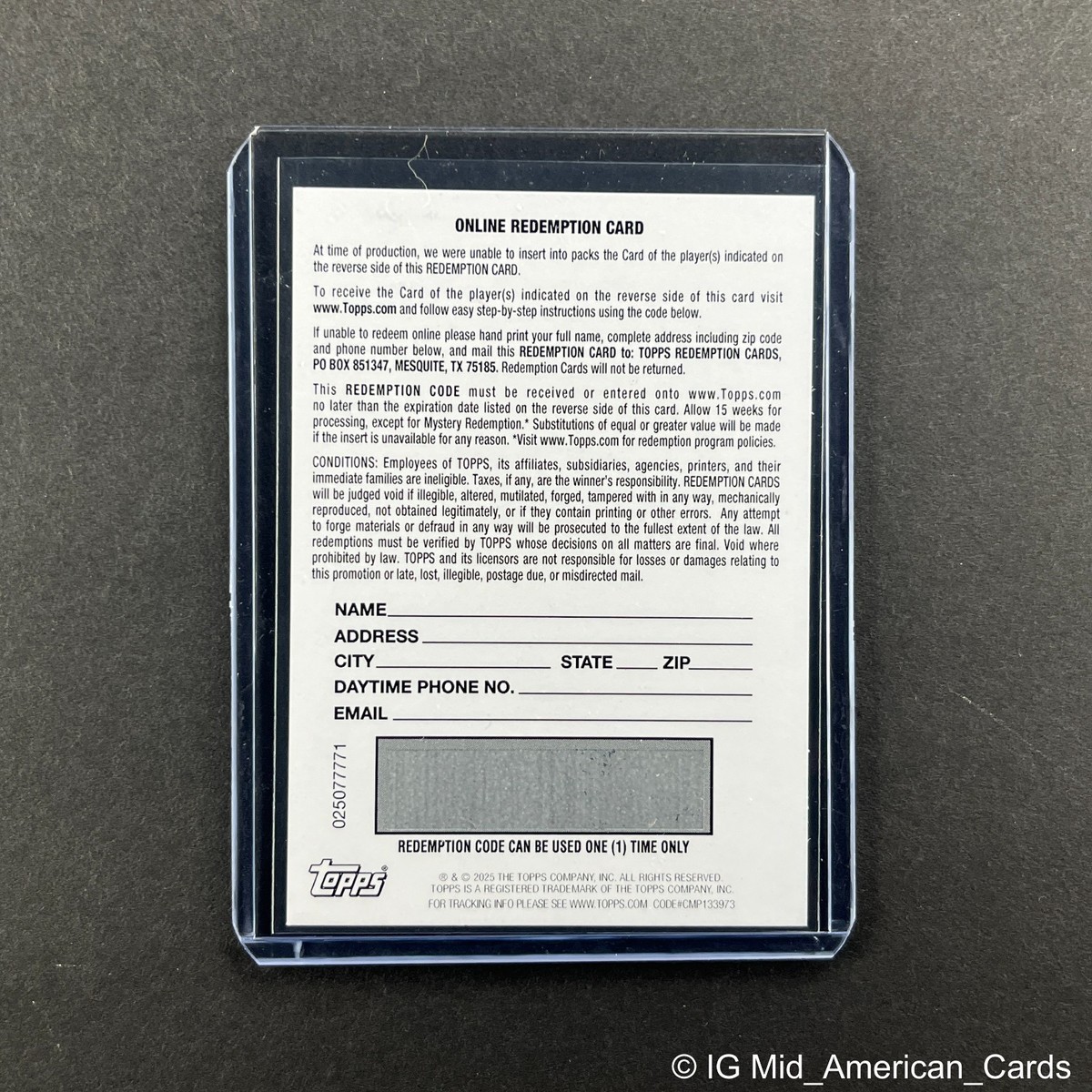 2025 WWE Topps Cactus Jack Famed Phantoms Autograph Bret Hart