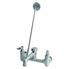 T&S Brass B-0665-Bstr Manual Straight Service Sink Faucet, 8" Mount, Chrome