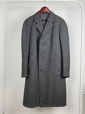 Harris Tweed Gray Wool Classic Vintage Long Men's Blazer Coat Jacket Size 50