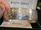 KIRK STIEFF Pewter Cuff Bracelet 2-1/2" Wide Floral Design New! — photo 4