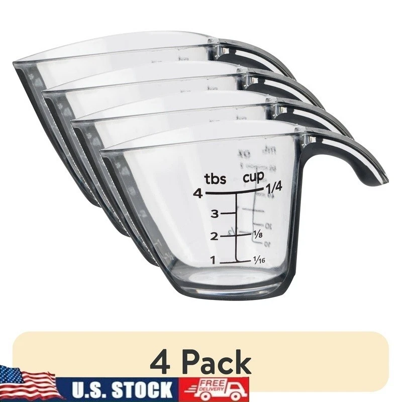 Mini Plastic Measuring Cup 1/4 Cup 2oz 60ml Dishwasher Safe Non Slip Handle New