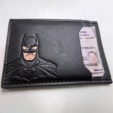 Personalized Leather Bat Wallet Superhero Mask Card Holder Heroic ID Wallet