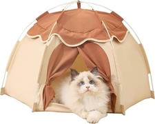 Beige Medium Cat Tent for Indoor Dog House Pet Cute Cave Nest Dog Houses