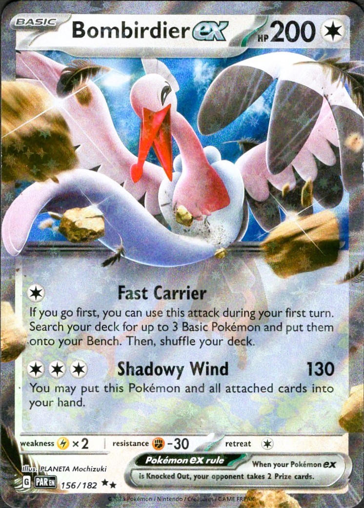 Bombirdier ex 156/182 Double Rare NM Paradox Rift Holo