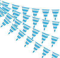 Oktoberfest Dekoration Wimpelkette 10M Blau-Weiß FüR Party Garten Haus