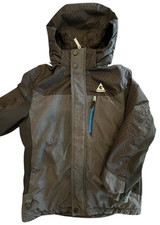 Gerry Youth Jacket Sz Med 10-12 Removable Hood Black Gray Winter LESS Liner