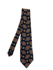 POLO BY RALPH LAUREN Men  s Silk Tie In Blue Featuring A Geometric Design E.CON
