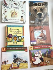 lot Of Books For Peaceful Press Playful Pioneers Homeschool Curriculum