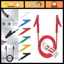 6pcs 14 Gauge Alligator Clips with Wires, Heavy Duty Silicone Test Leads Kit - 3