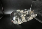 Steuben Glass Mole w/ 18K Gold Glasses WIND in the WILLOWS Theme MINT! LARGE!