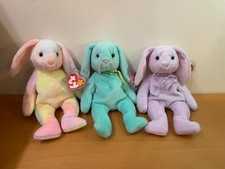 Easter Toys Ty Beanie Babies Set of 3 Pastel Bunnies: Hippie, Hippity, Floppity