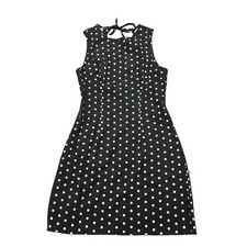 Women's Polka Dot Fit And Flare Dress Black And White Size Small Classy Chic