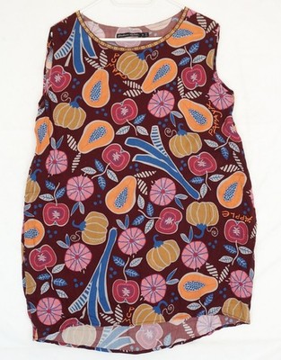 Gudrun Sjoden Tunika Multicolor Fruit Print Relaxed Fit Größe S