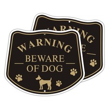 2 Pack Beware of The Dog Sign For Fence, Rust Metal UV Protected, Weatherproo...