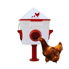 RentACoop Chick2Chicken 10lb BPA-Free 4-Medium Port Feeder - Includes Anti-Ro...