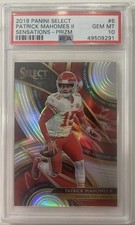 Panini 2019 Select Patrick Mahomes II Sensations Silver Prizm #6 PSA 10