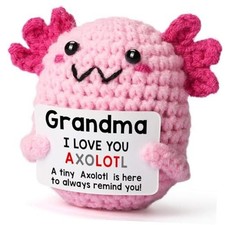Grandma Gift from Granddaughter, Mini Handmade Crochet Axolotl Gift for