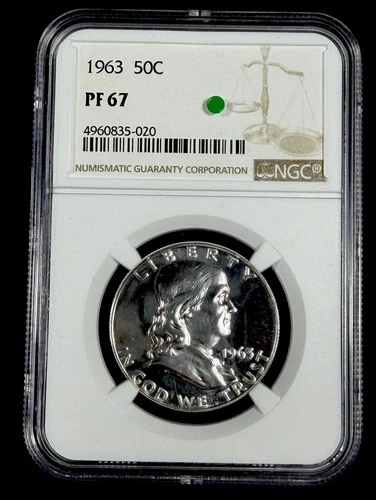 1963 50c Franklin Silver Proof Half Dollar NGC PF67 #4636