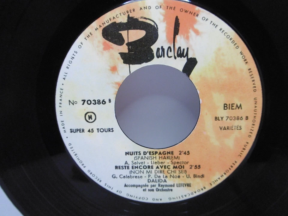 Dalida, Parlez-Moi D'Amour, France Barclay 70 386 EP, 7" 1961 - Bild 4 von 4