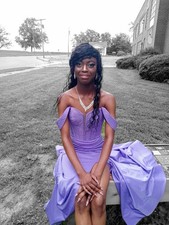 A 2Cute Mermaid Periwinkle Purple Prom Dress Size 00 Decorated With Rhinestones