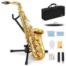 Eastar Alto Saxophone E Flat F Key Gold Lacquered Student School Band Alto Sax