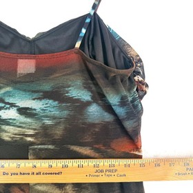 LIBIAN Shirred Sheer Mesh Bohemian Hippie Festival Flared Jumpsuit Womens S