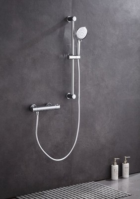 Eva Duschset mit Thermostat Mischbatterie Schiene 60cm shower set WEBO