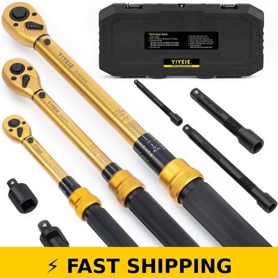 YIYEIE 8Pcs Click Torque Wrench Set 10-230in.lb 5-50ft.lb 10-180ft.lb