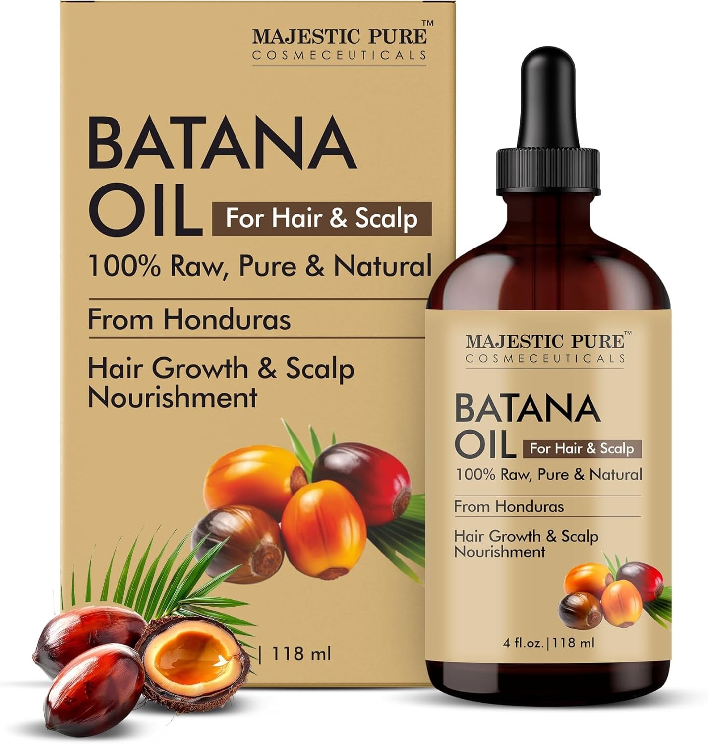 MAJESTIC PURE Batana Oil for Hair Growth | Moisturizes Scalp & Hair | Nourishin