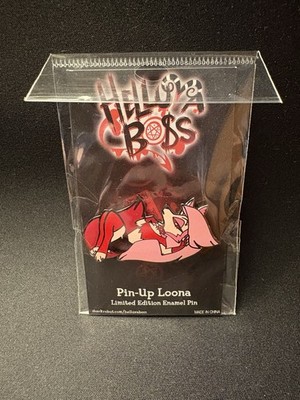 SharkRobot Pin Up Loona Helluva Boss Limited Edition Enamel Lapel Pin Red Black