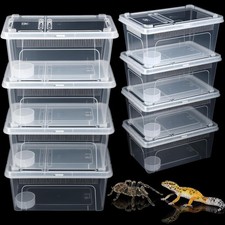 8 Pcs Reptile Breeding Box Plastic Spider Terrarium Tarantula Feeding Box for Be