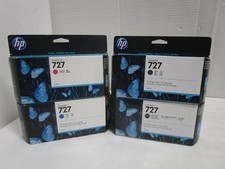 4-HP 727 Ink B3P19A 2B3P20A B3P23A DESIGNJET PRINTER GENUINE NEW SEALED OUTDATED