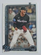 Baseball Card #371 EDWARD CABRERA Miami Marlins Pitcher Topps 2025