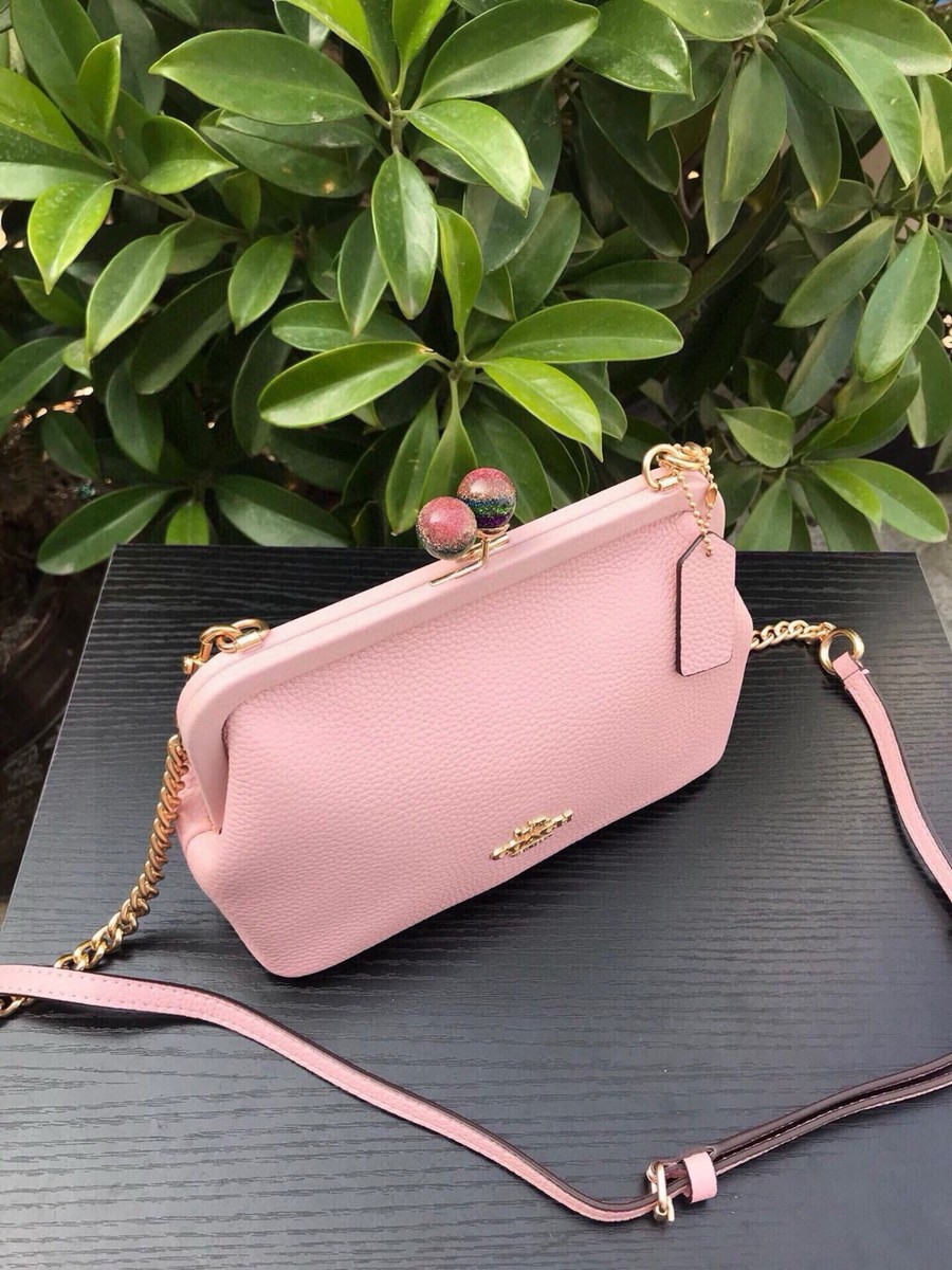 Coach Nora Kisslock Pebble Leather Shoulder Crossbody Women's Bag